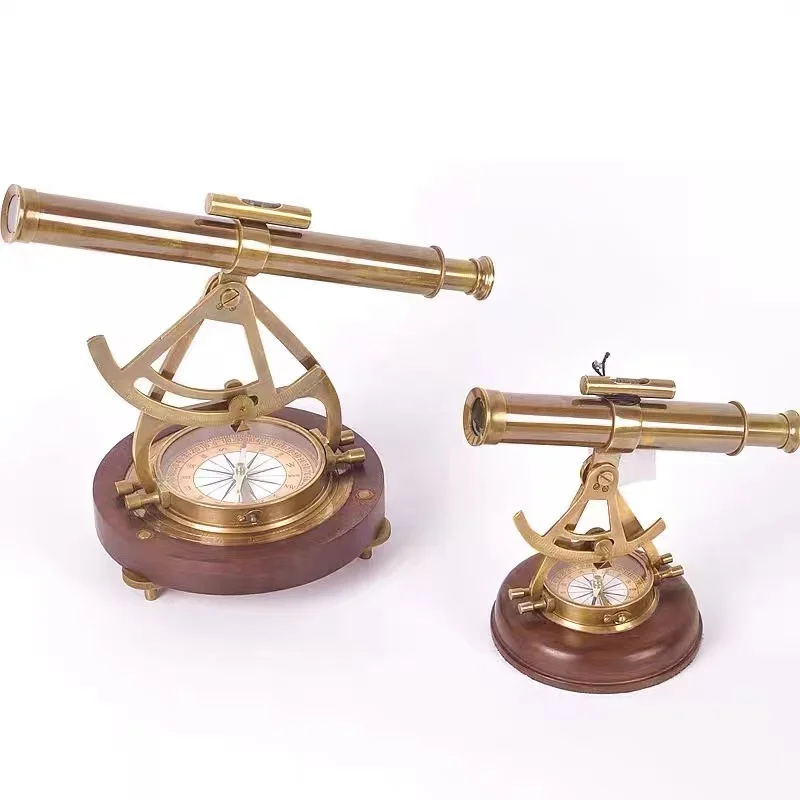 

Imported brass retro telescope compass study model room decoration creative ornament