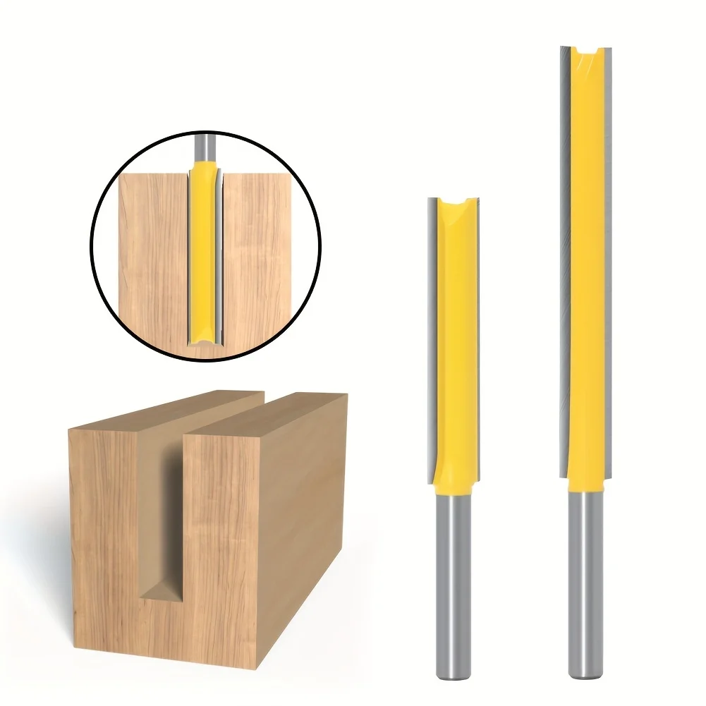 1 Pc ,Long Reach Double-Edged Straight Router Bit - 1/4\