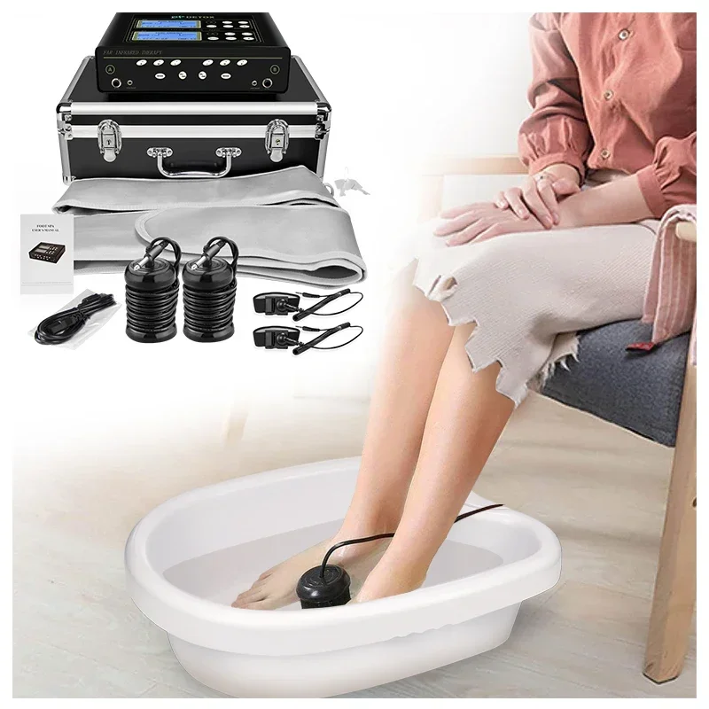 Latest Model Dual Ionic Detoxification Foot Bath Spa Machine With Far Infrared Waist Belt Function