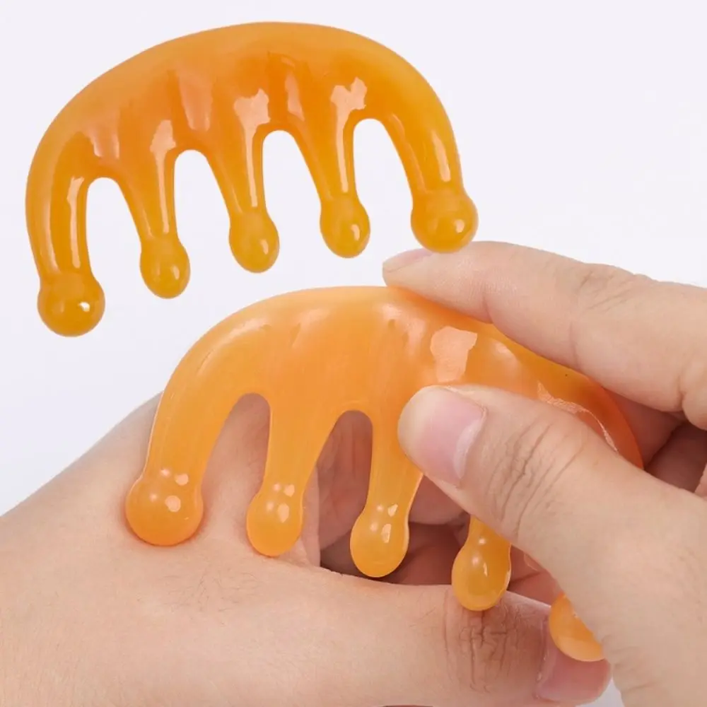 New Plastic Massage Comb Yellow Blood Circulation Hair Comb Anti-Static Body Meridian Massage