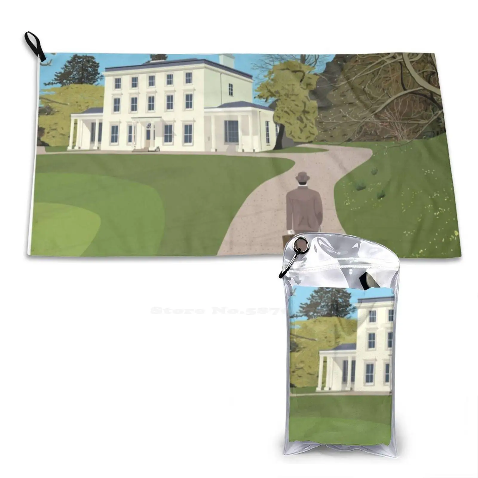 The Visitor Soft Towel High Quanlity Sport Washcloth Hercule Poirot Detective Country Home Belgian Agatha Christie Literature