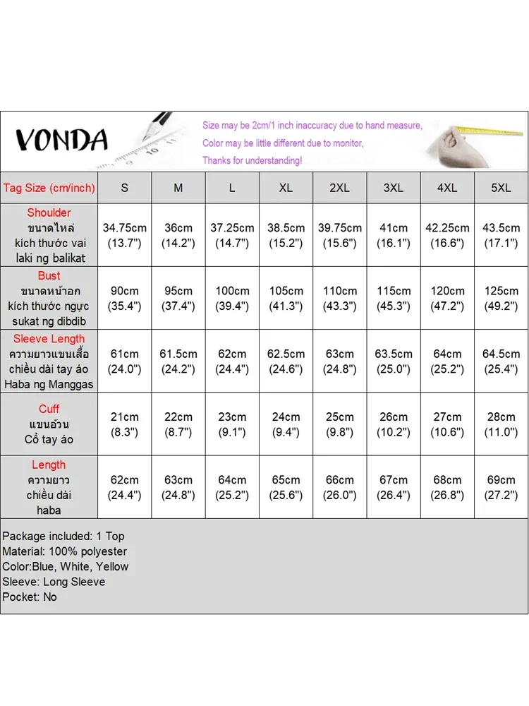 Vonda elegante senhora do escritório camisas blusa feminina outono manga longa com decote em v casual streetwear moda bandagem topos feminino