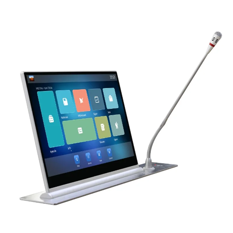 High Quality Custom Desk Microphone Video Conference System Hidden LCD Lift Paperless Conference System for Office Equipment