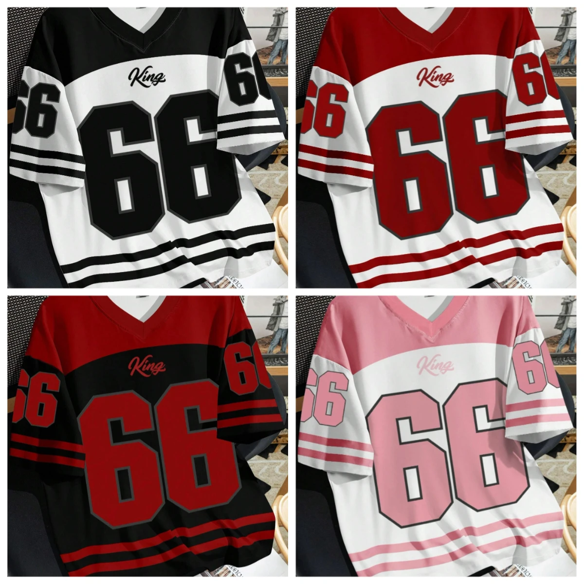 

Новая летняя женская футболка с принтом короля 66, женская спортивная одежда с коротким рукавом, футбольная футболка, винтажная футболка, верхняя пижама Y2K