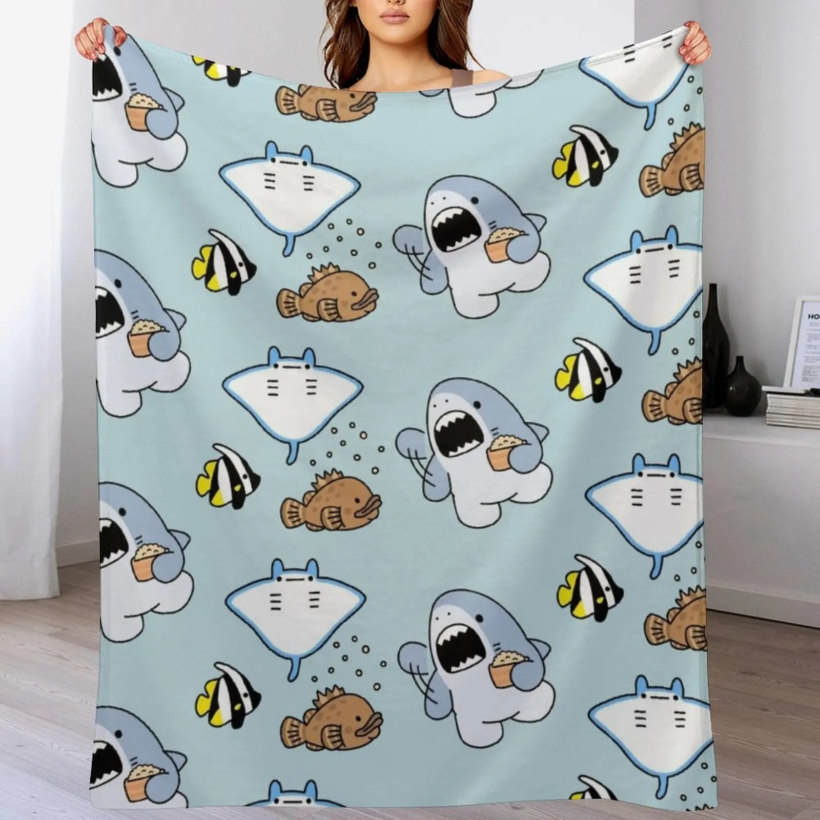 

Samezu Sea Throw Blanket wednesday Plush Thin Blankets