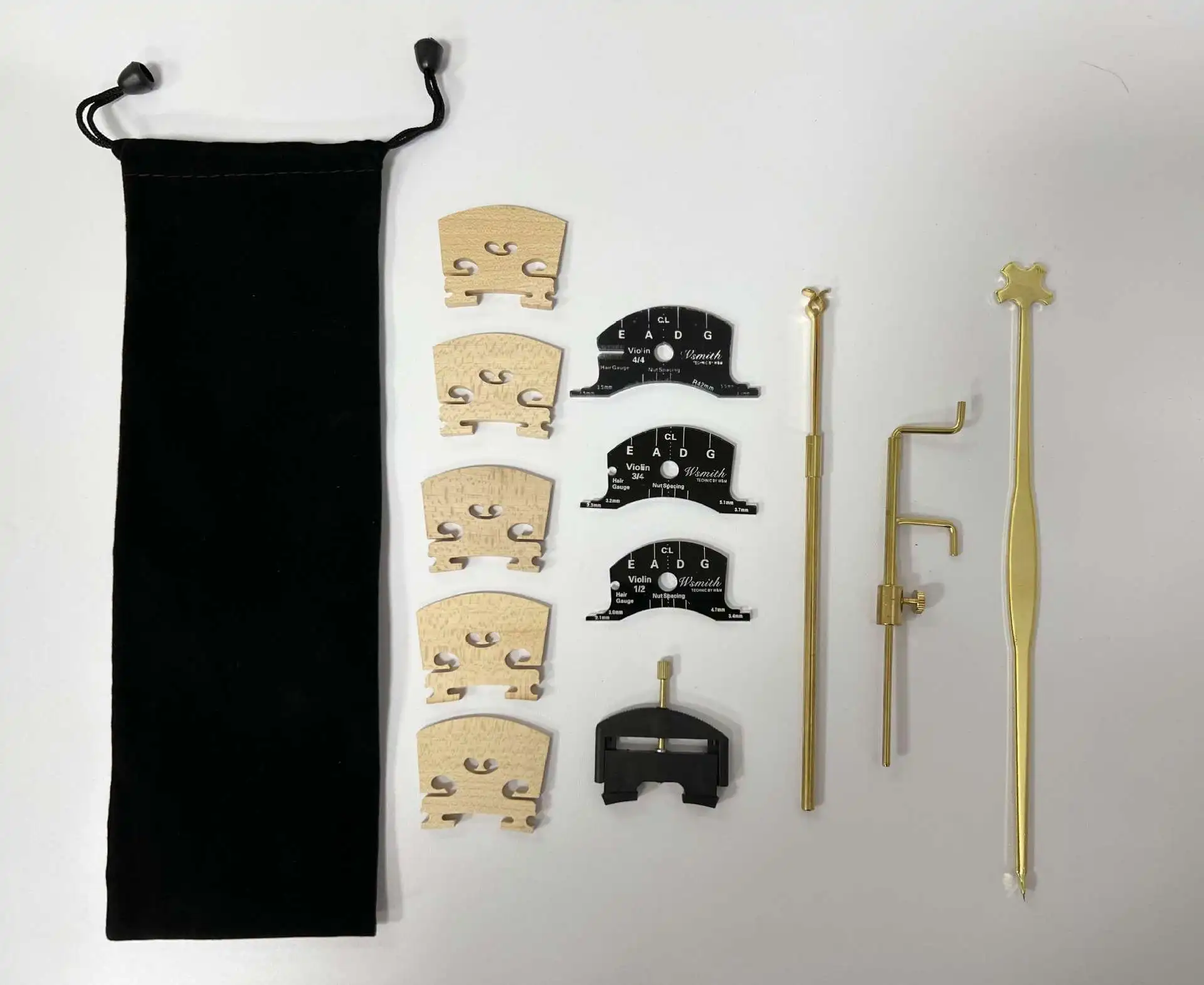 Professional Polished Violin Piano Code Bridge Stringing Tool Column Hook Column Clip Column Length Caliper Set