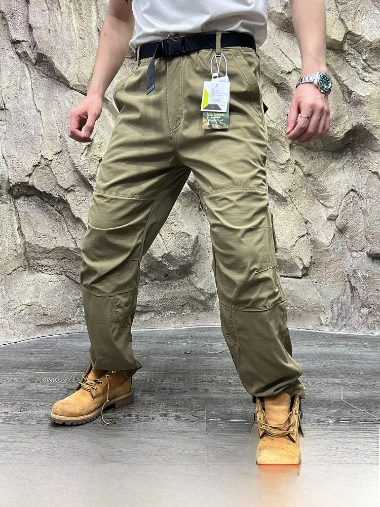 

High-End Outdoor Men's Breathable Qui-Dry Thin 3D Tailored Mountain Climbing Workwear Trousers Faionable Youth Casual Pants