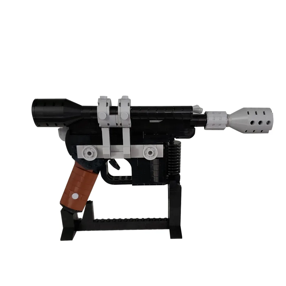 Bloc de construction de pistolet explosif lourd, modèle de personnage de film, assemblage d'armes, jouet en brique comme cadeau de vacances pour les Fans de guerre spatiale, DL-44