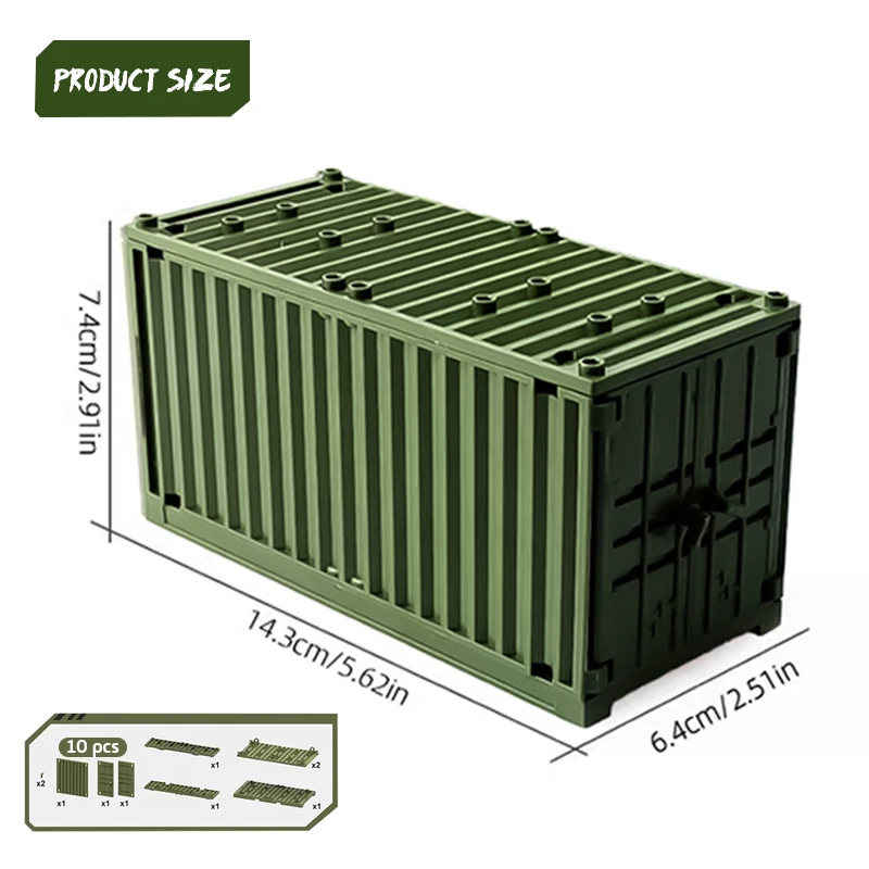 Military Container Weapon Boxes Bricks Accessories Scene World War 2 WW2 Army Soldiers SWAT Building Blocks Bricks Children Toys