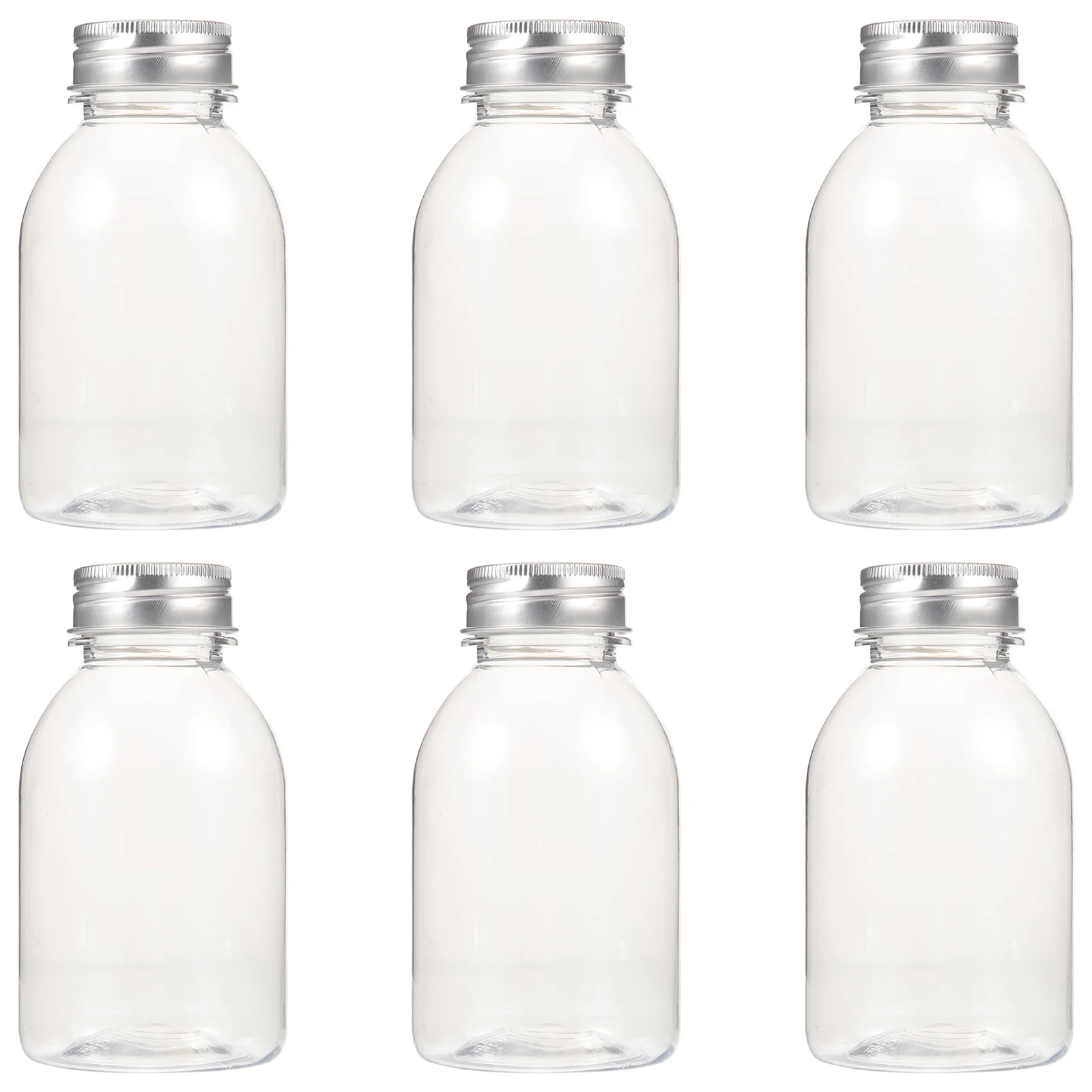 

Empty Drink Bottles 250ml Transparent Milk Beverage 6pcs (with Aluminum Cap) Mini Lids Small Juice Reusable