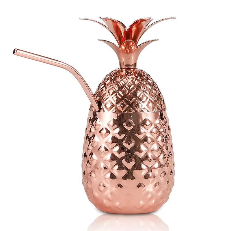 Stainless steel pineapple cup 304 simple cocktail cup, bar electroplated milk glass, wine set 500ml