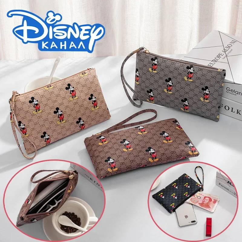 Disney Mickey Long Zipper Wallet Coin Bag Woman Hundred Fashion Card Phone Coin Purses Cartoon Couple Hand Bag Wallet Girl Gift