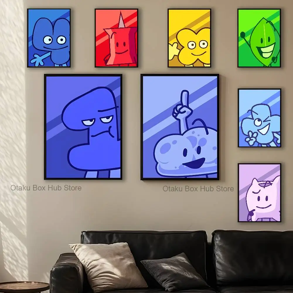 Bfdi B-Battle For D-Dream Islands Poster High Quality Dorm Living Room Aesthetic Wall Decoration Painting Stickers Gift