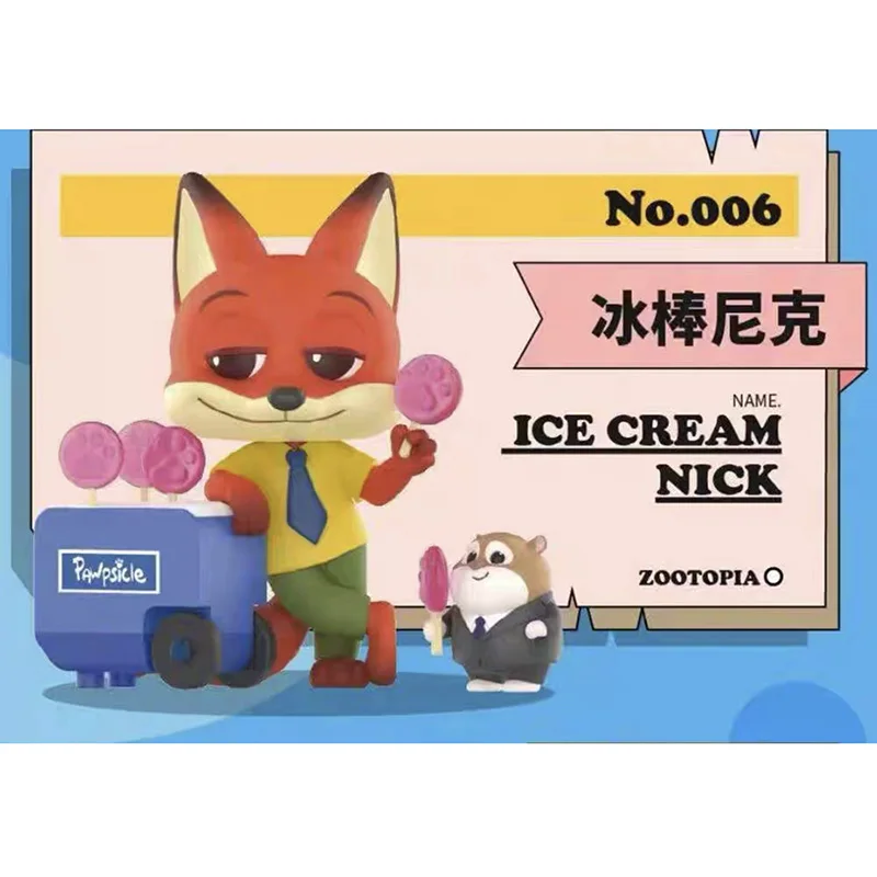 Disney Movie Zootopia Ice Cream Nick Chief Bogo Benjamin Finnick Judy Hopps Mr. Big Flash Zootropolis Action Figure Dolls Toys