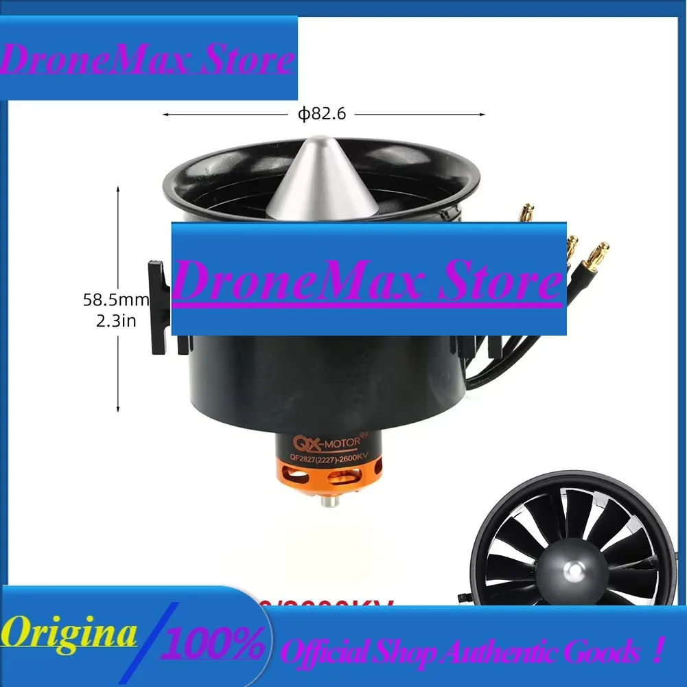 Moteur DroMaQX-Motor 70mm EDF 12 pales sans balais QF2827 1800KV/2600KV avec ESC 60A/80A pour avion RC