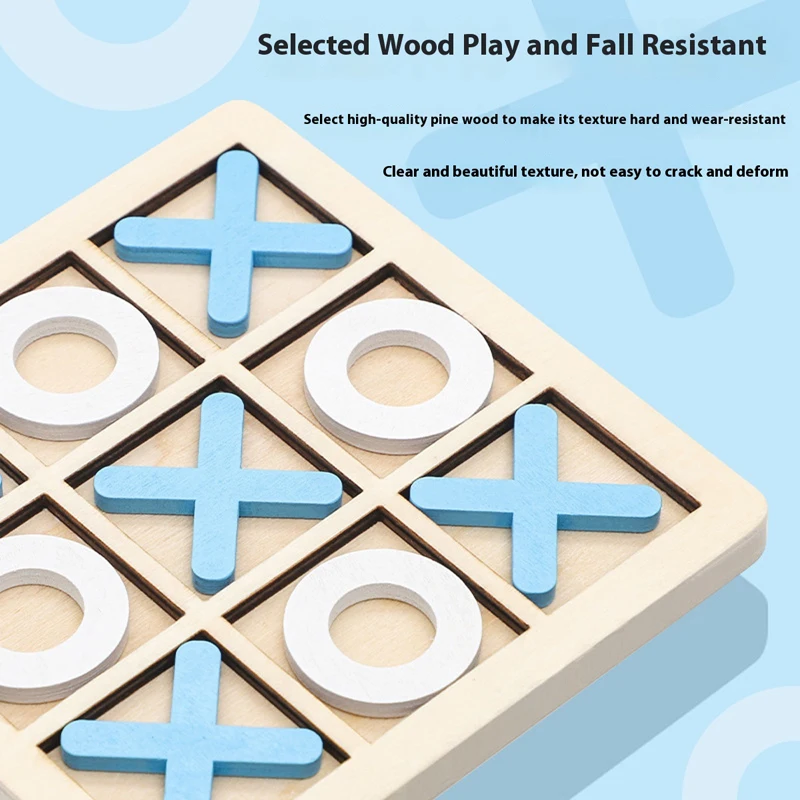 2 Stück, Tic Tac Toe Brettspiel – klassisches Familienspiel für Kinder