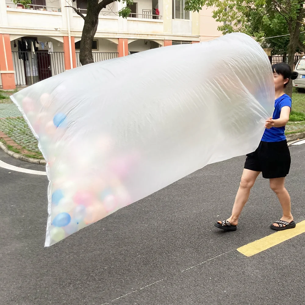 1.5x1.8m gigantyczne torby z balonem transportowe plastikowe torby przezroczyste torba do przenoszenia torby do przechowywania urodzinowe materiały