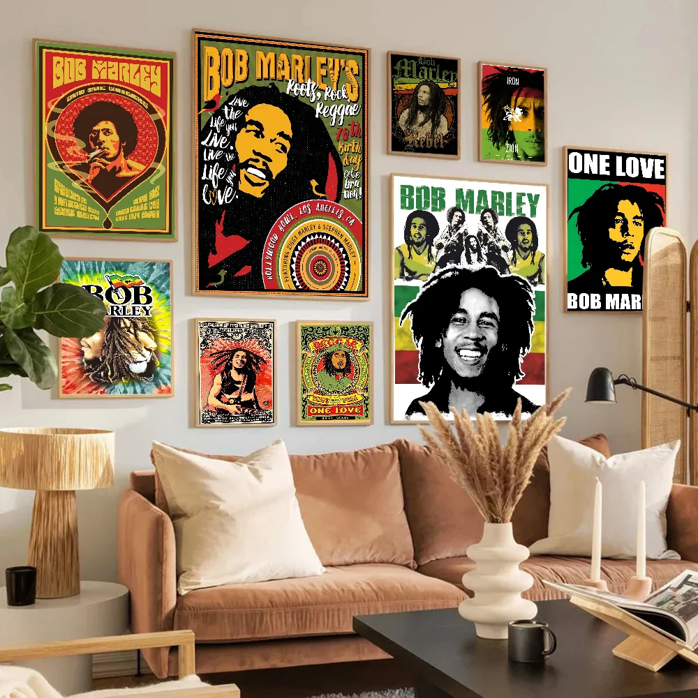 Bob Marley DIY Sticky Poster Waterproof Paper Sticker Coffee House Bar Home Decor