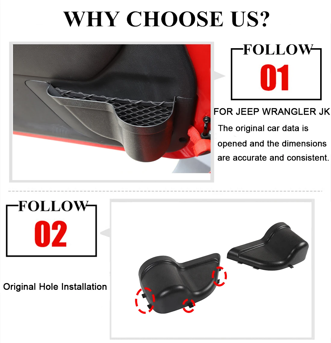 Voor Jeep Wrangler Jk Jku 2011 2012 2013 2014 2015 2016 2017 2018 2/4-Deuren Auto Voor Achter Deur organizer Box Accessoires