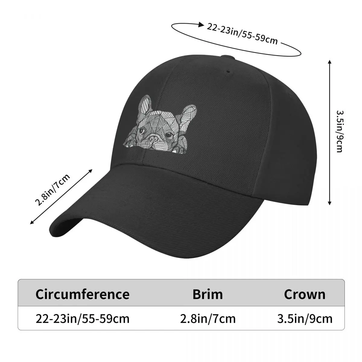 Classic French Bulldog Baseball Cap Men Women Adjustable Unisex Frenchie Dog Dad Hat Outdoor Snapback Caps Trucker Hats