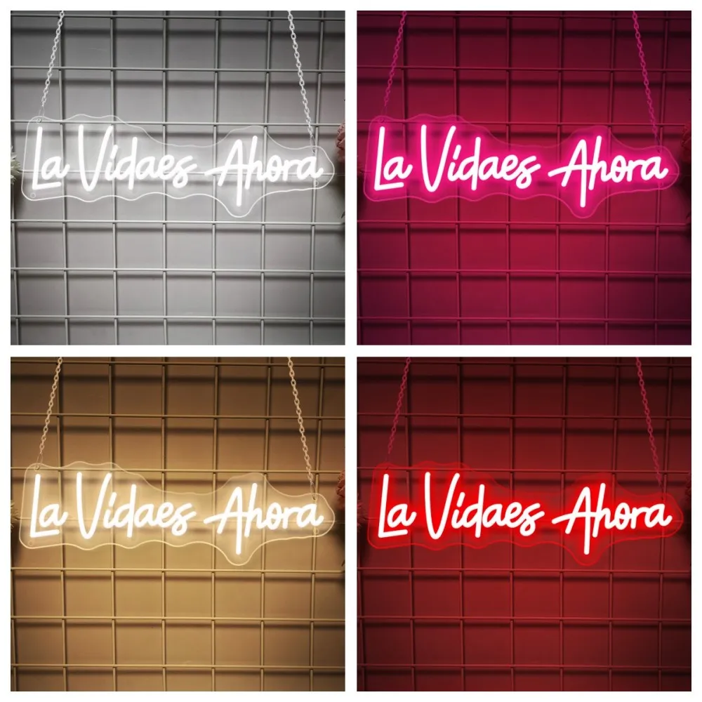 Neon Led Sign LA VIDAES Ahora LED Night Light Sign Bedroom Room Wall Party Decor Neon Lights USB Wedding Party Decoration