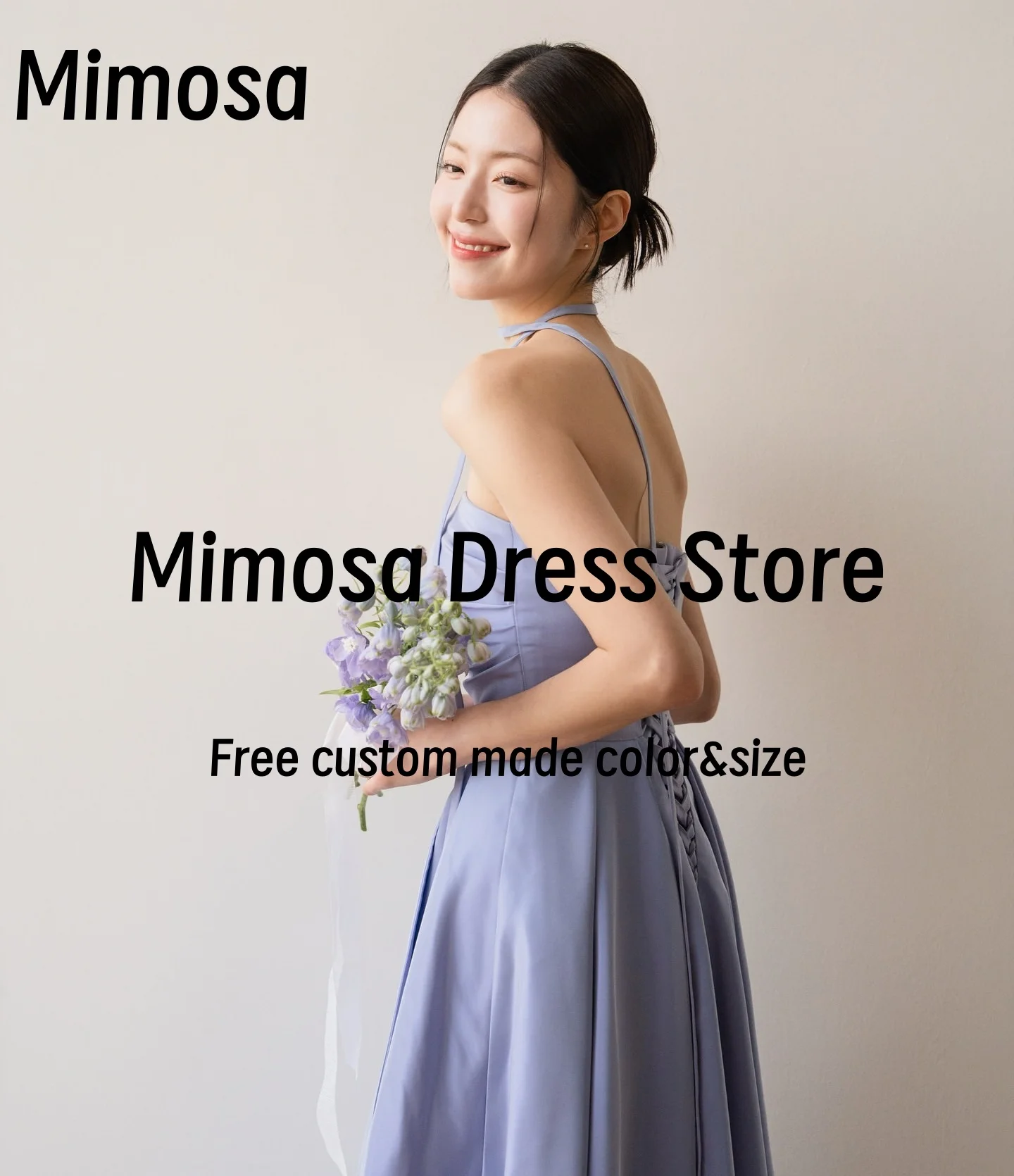 Mimosa Korea Prom Dresses Strapless Lace Up Back Bridesmaid Dress for Weddings Side Slit Ruched Evening Party Gowns Customized