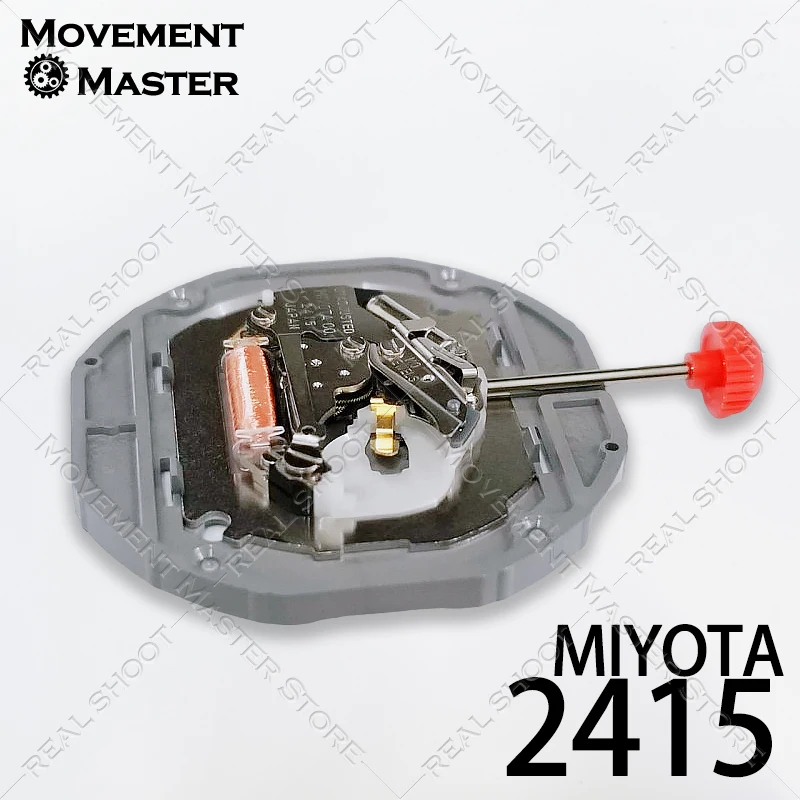 Peças de relógio com movimento de quartzo Miyota 2415, 3 ponteiros, data às 6h00, tamanho 13 1/2 ''', alta precisão ± 20 segundos por mês, acessórios