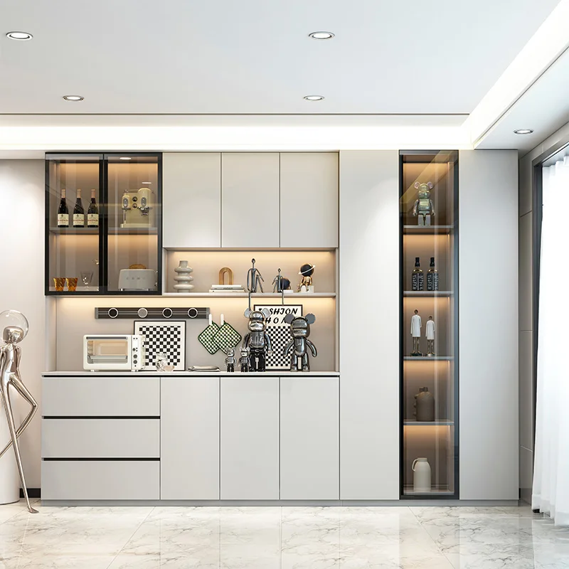 

Витрины Шкаф-витрина со стеклянными дверями Шкаф для фуршета Деревянная мебель для хранения спиртных напитков Шкаф для хранения погреба для напитков Бар