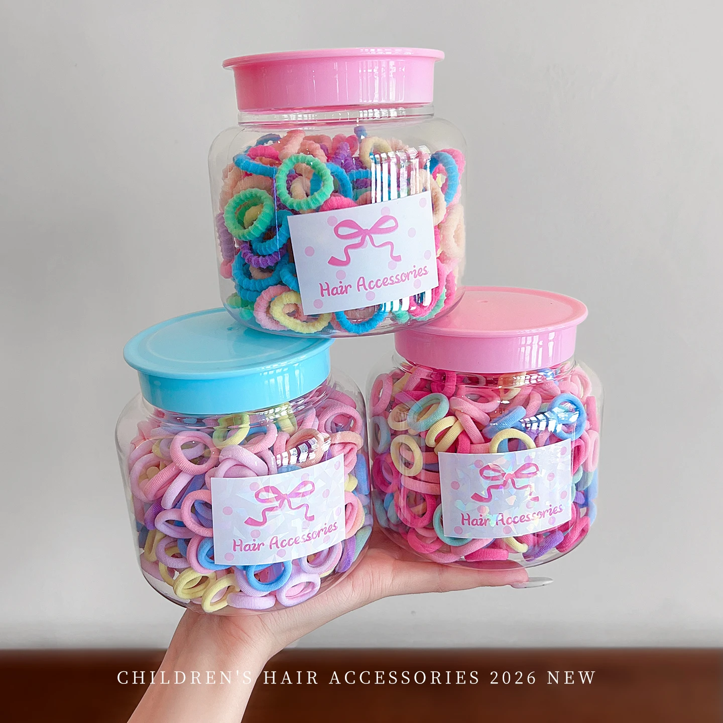 2026 Neue Weiche Strick-Mini-Haargummis für Kinder, Regenbogenfarben, Elastische Zopfhalter für Kleinkinder, Koreanische Mode Baby-Haarbänder Accessoires – Detail 1