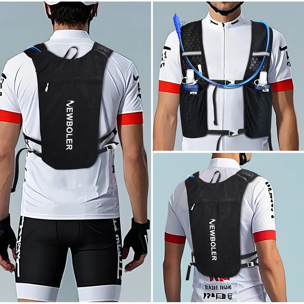 NEWBOLER Atmungsaktive Trinkweste, Trailrunning-Rucksäcke, leicht, Radfahren, Laufen, Joggen, Marathon-Rucksack, Reiten, Klettern – Detail 9