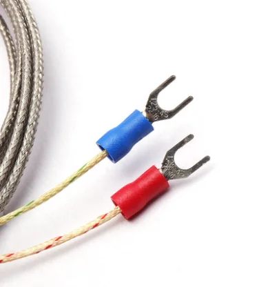 K J type 2m metal screening cable temperature sensor diameter 1mm 1.5mm 3mm  100mm flexible probe thermocouple