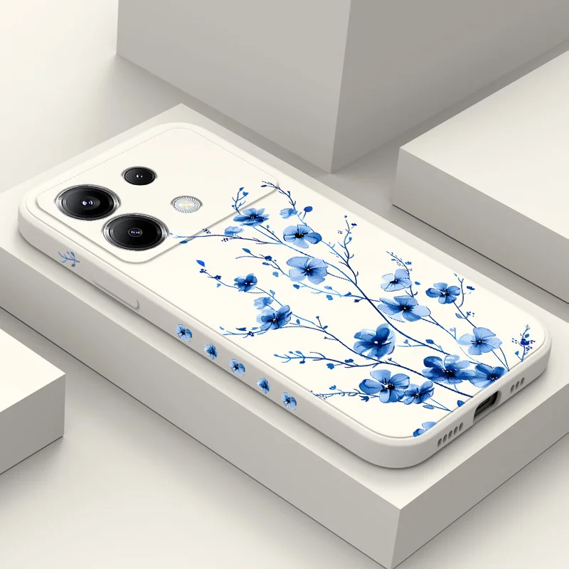 

Blue Flame Flower Phone Case For Xiaomi Poco F7 X7 X6 F6 M6 M5 M5S F5 X5 F4 X4 M4 F3 M3 X3 Pro 4G 5G GT Silicone Cover