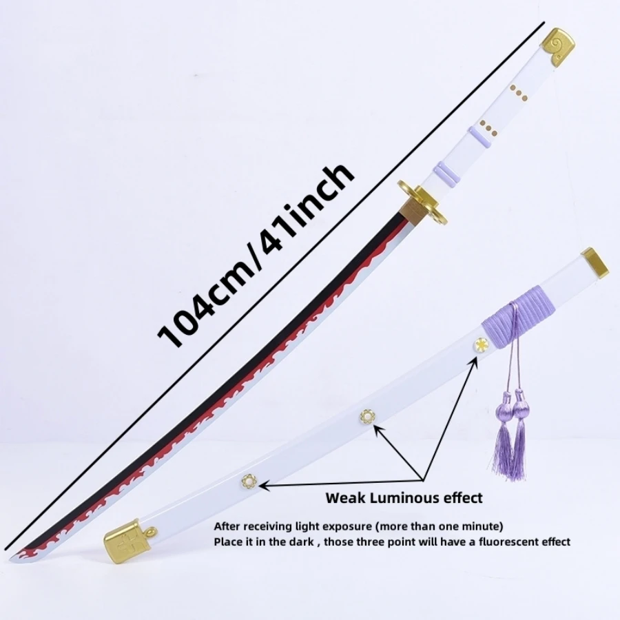 Coltello Ninja Anime Cosplay da 104 cm/41 pollici, set di giochi di ruolo Katana Samurai Roronoa Zoro, spada con lama di bambù per esterni divertenti e cosplay