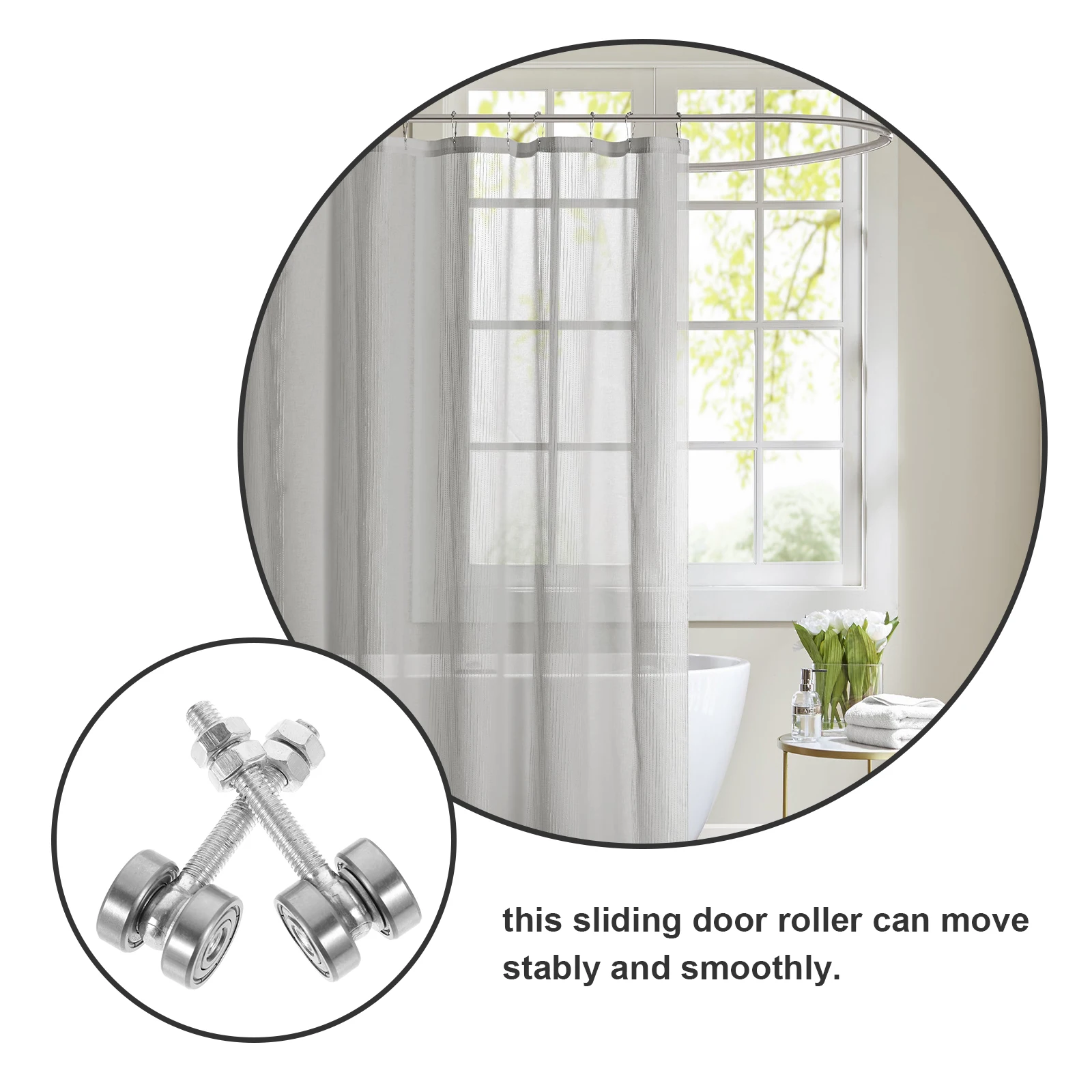 

2Pcs Rust Resistant Galvanized Surface Sliding Door Wheel Trolley Assembly White Smooth Noise Free Replacement Roller Trolley