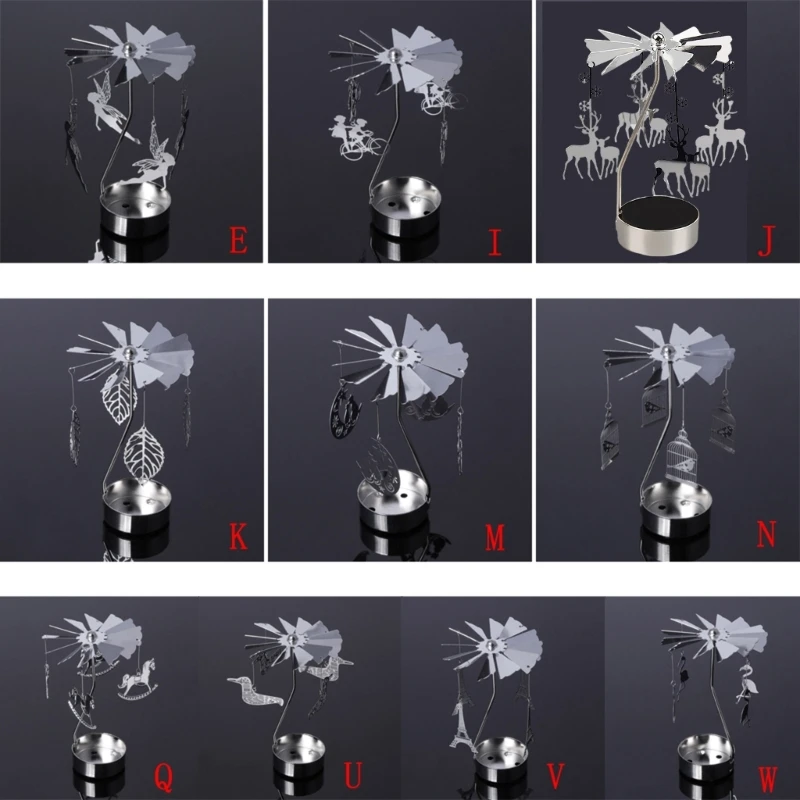 Rotating Tea Light Candle Holder Carousel Spinning Tealight Stand Candleholders for Romantic Wedding Party Home DropShipping