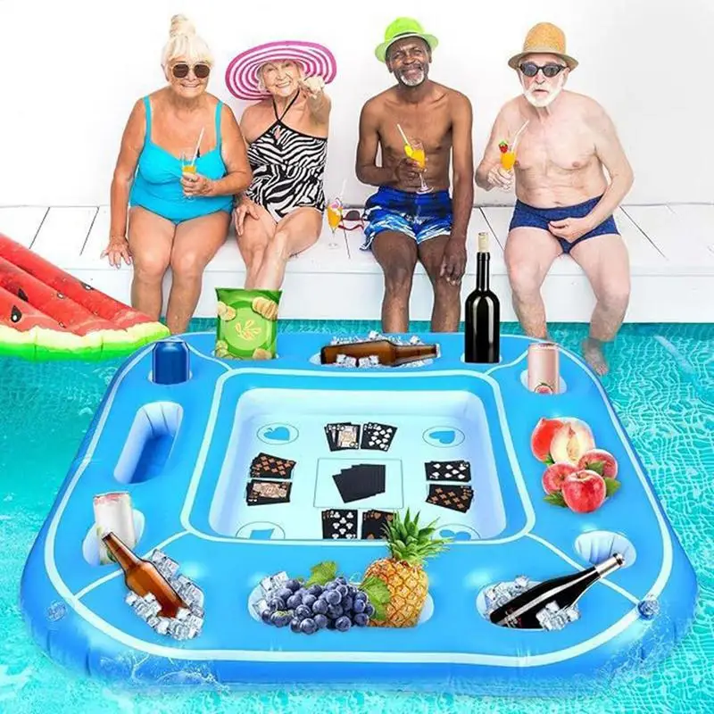 Floating Table For Pool Inflatable Board Games Table Fun Portable Waterproof Floating Desk For Lake Beach Family Vacation Adults