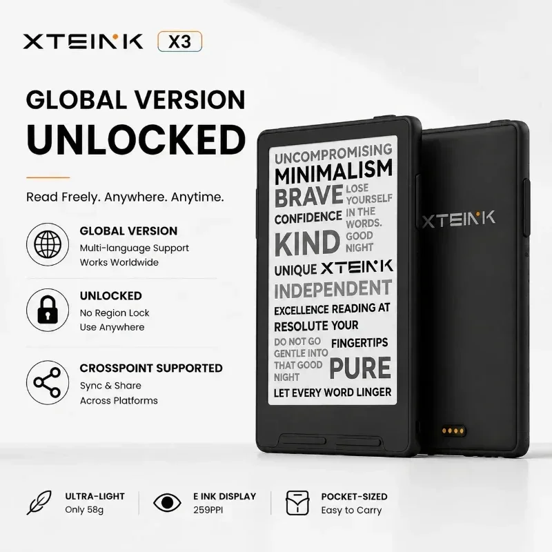 XTEINK X3 E-ink Reader Global Version Unlock Multi Language 16GB 3.7