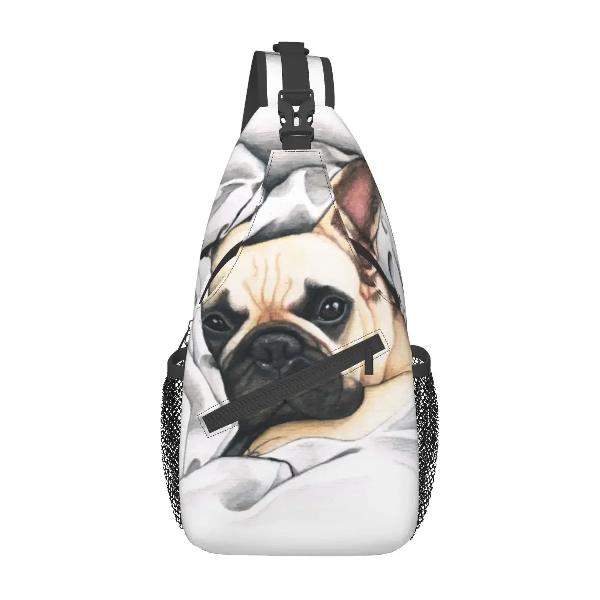 French Bulldog Dog Lover Crossbody Sling Bags Men Women Chest Bag Animal Shoulder Backpack Daypack for Hiking Travel Cycling Bag