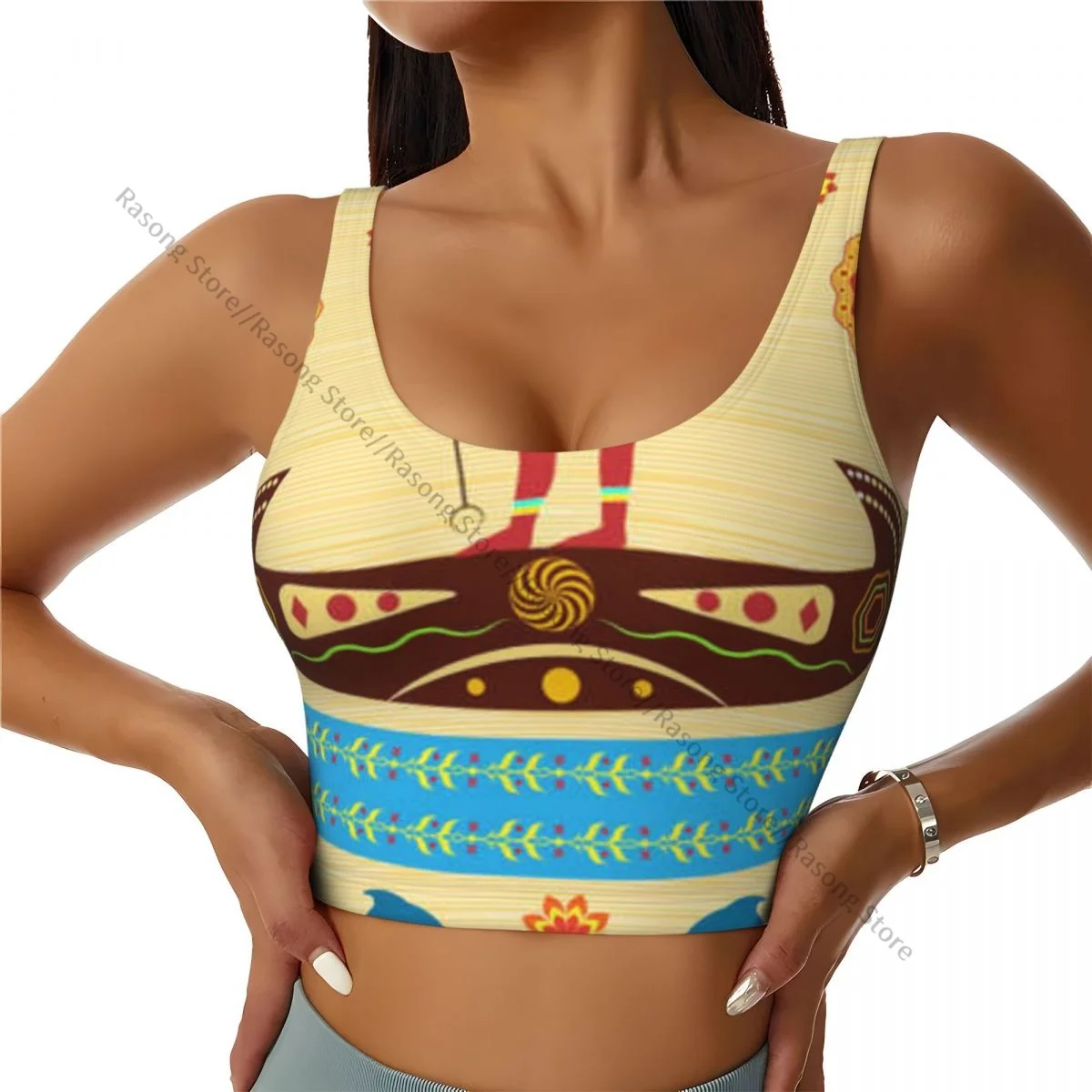 سترة اليوغا النسائية الصالة الرياضية المحاصيل القمم الأسطورية إله مصر القديمة الشارع الشهير تجريب تنفس تانك القمم الإناث #1