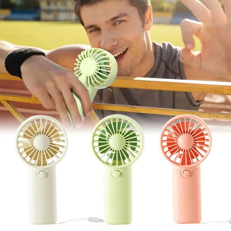 Cute Pocket Size Fan Mini Fan Portable Handheld Fan Lightweight Low Noise Small Electric Fan for Student Outdoor Travel Cooling