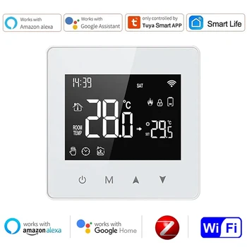 Tuya WiFi Zigbee Thermostat Smart Home Living Battery Powered Temperature Controller for Gas Boiler Works with Alexa Google Home