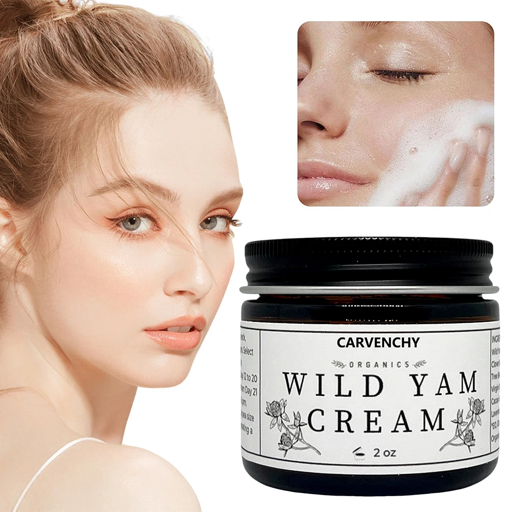 Wild Yam Cream 60ml Natural Daily Moisturizer with Dioscorea Extract Lavender Oil & Shea Butter Gentle Nourishing Body Cream