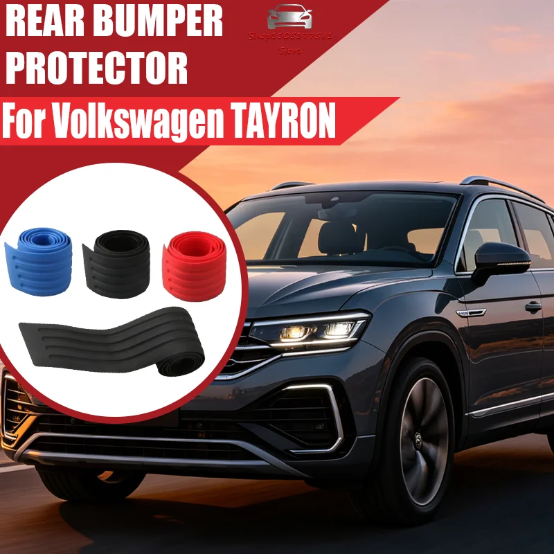 

For Volkswagen TAYRON Car Trunk Door Sill Plate Protector Anti-Scratch Rear Bumper Guard Rubber Mouldings Pad Trim