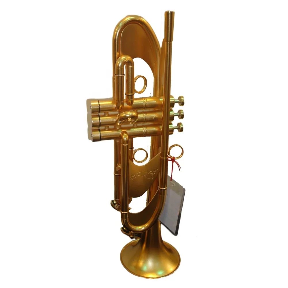 Professional Import Brass Dotted Gold Plate Heavy Trim Trumpet