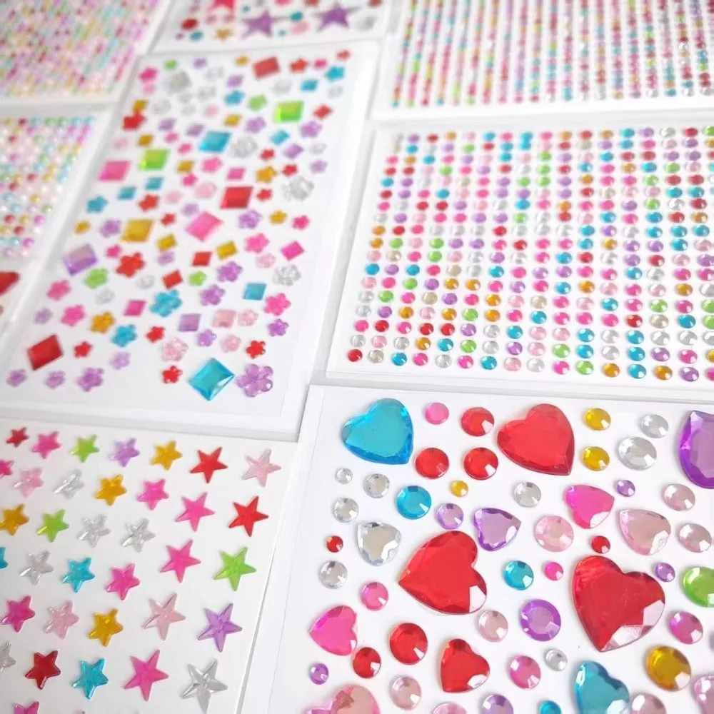 3D Rhinestone Rhinestone Stickers Various Patterns Colorful Acrylic Diamond Stickers Mix-And-Match Acrylic Stickers