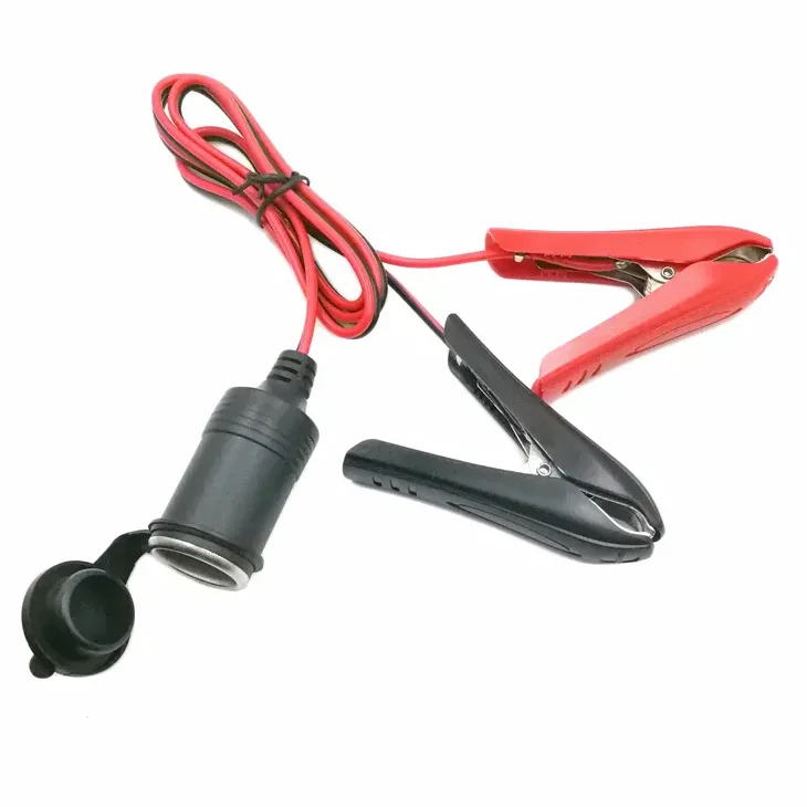 12V-24V Battery Alligator Clip to Female Cigarette Lighter Socket Cable 20A Fuse with Waterproof Cover 14AWG for Car Trucks