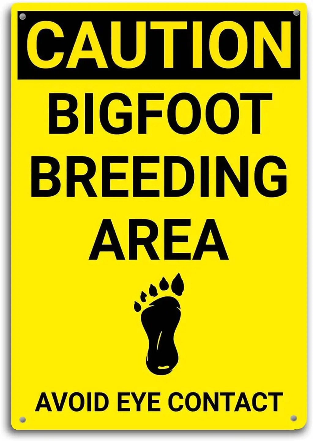 Caution Tin Sign Bigfoot Breeding Area Decor Bathroom Wall Art Metal Poster Kitchen Garden Garage Indoor Outdoor Window Dec sign