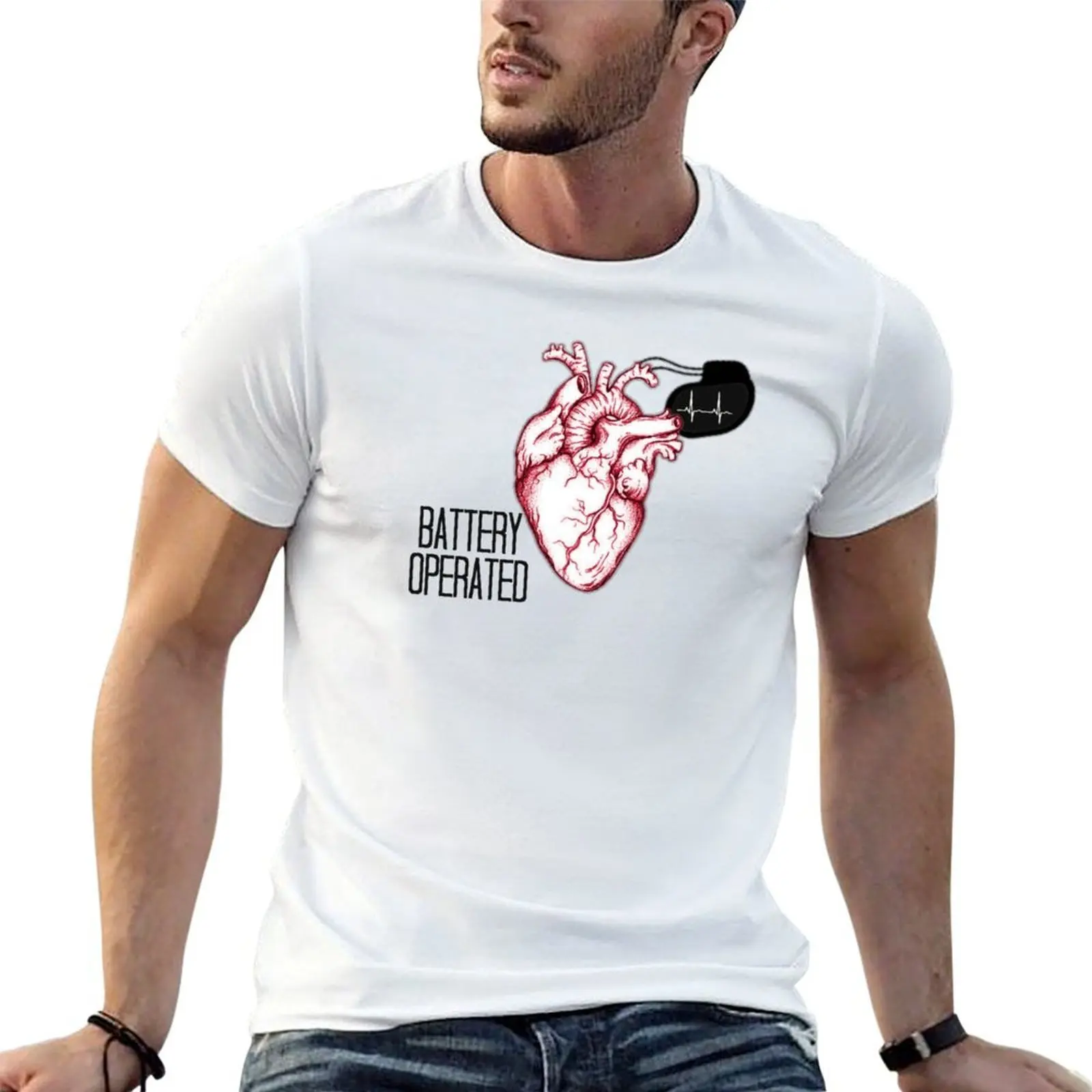 

Battery Operated Pacemaker T-Shirt t shirt man luxury t shirt man plain man t shirt cotton T-Shirt