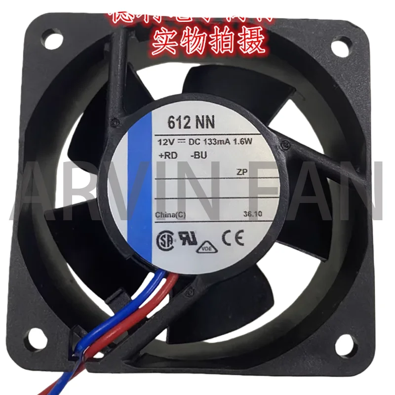

612NN Brand-new Fan 12V 1.6W 6025 Dual Ball Bearing Server Cooling Fan