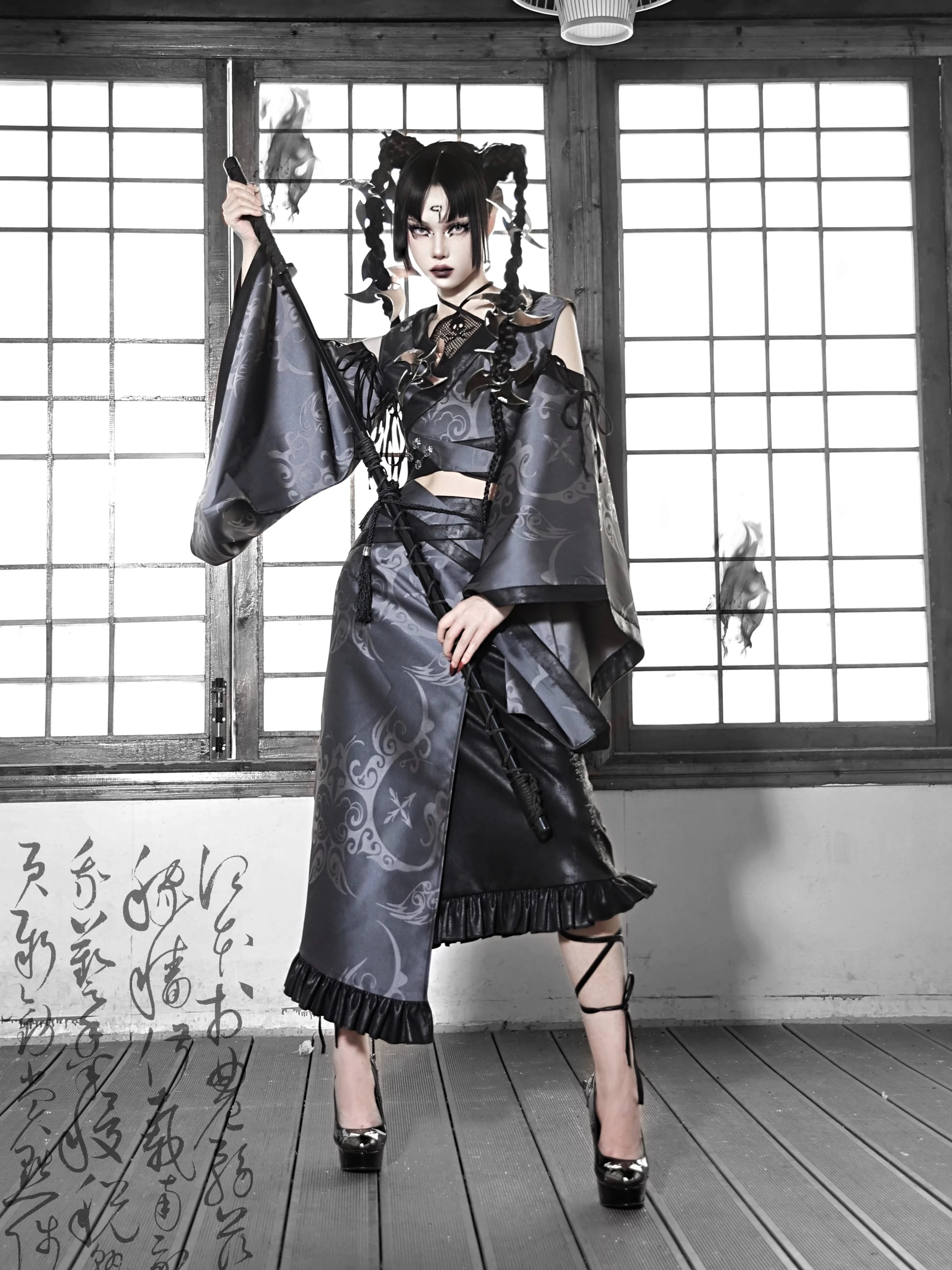 

Одежда для Хэллоуина, особый дизайн, жаккардовый темный нишевый бархатный полый съемный сетчатый топ, весна